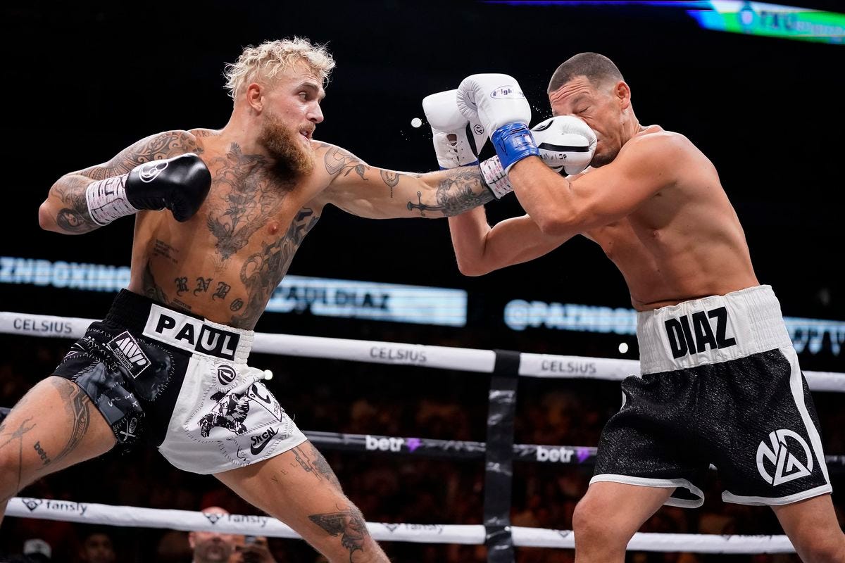 Jake Paul dropped Nate Diaz in the fifth round en route to a 10-round decision win