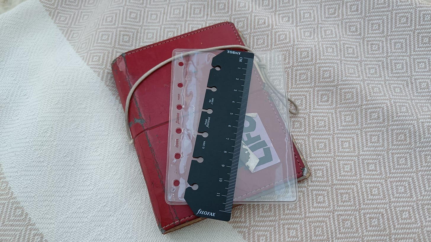 Filofax Domino Pocket Size in Red (my vintage planner from circa 2006!)