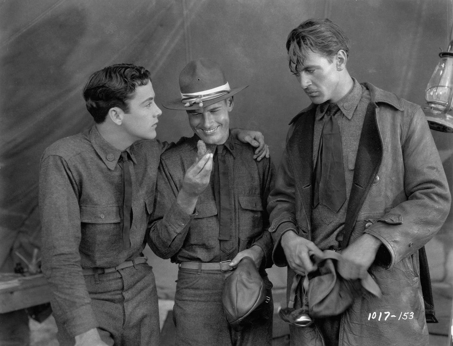 Charles “Buddy” Rogers, Richard Arlen, & Gary Cooper in a scene from Wings