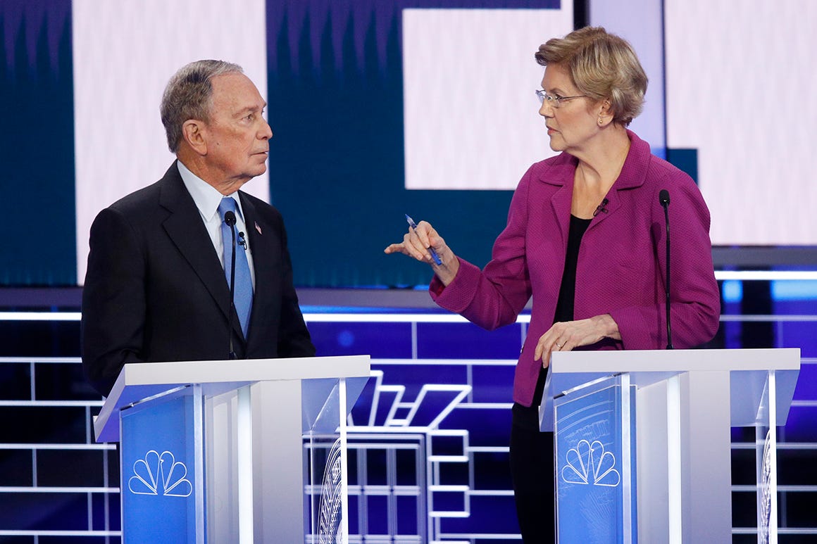 Warren hits Bloomberg while he's down - POLITICO