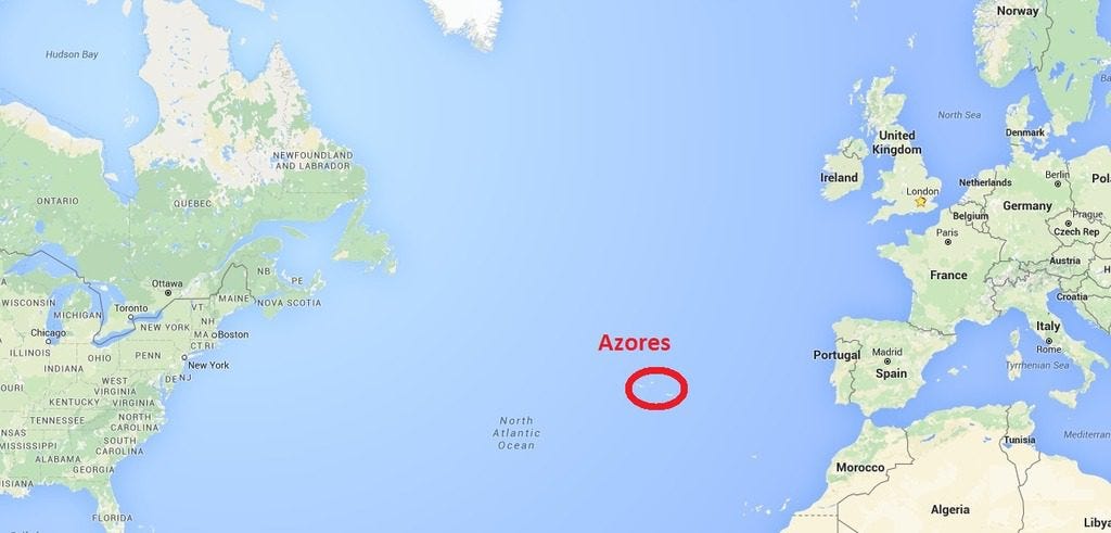 location of Sao Miguel - Azores map