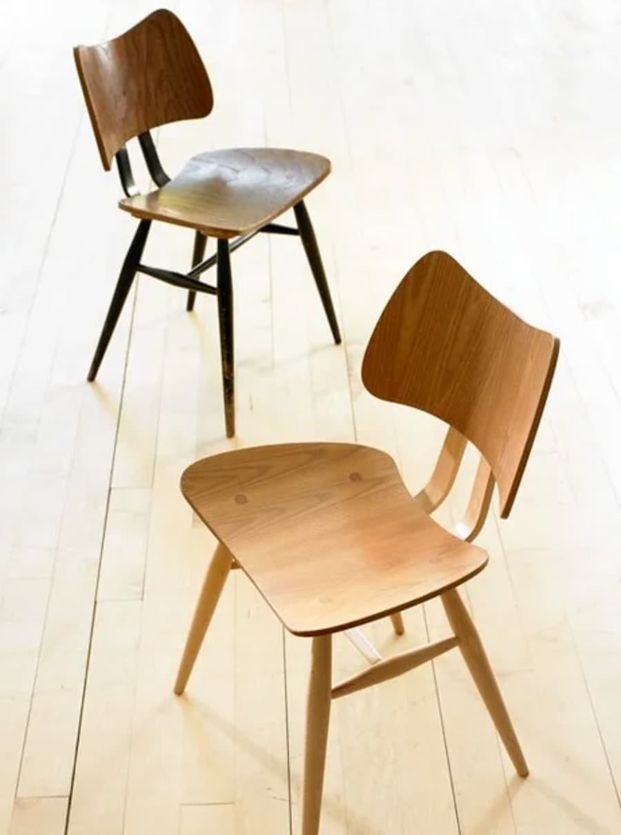 ercol butterfly chairs in dark wood