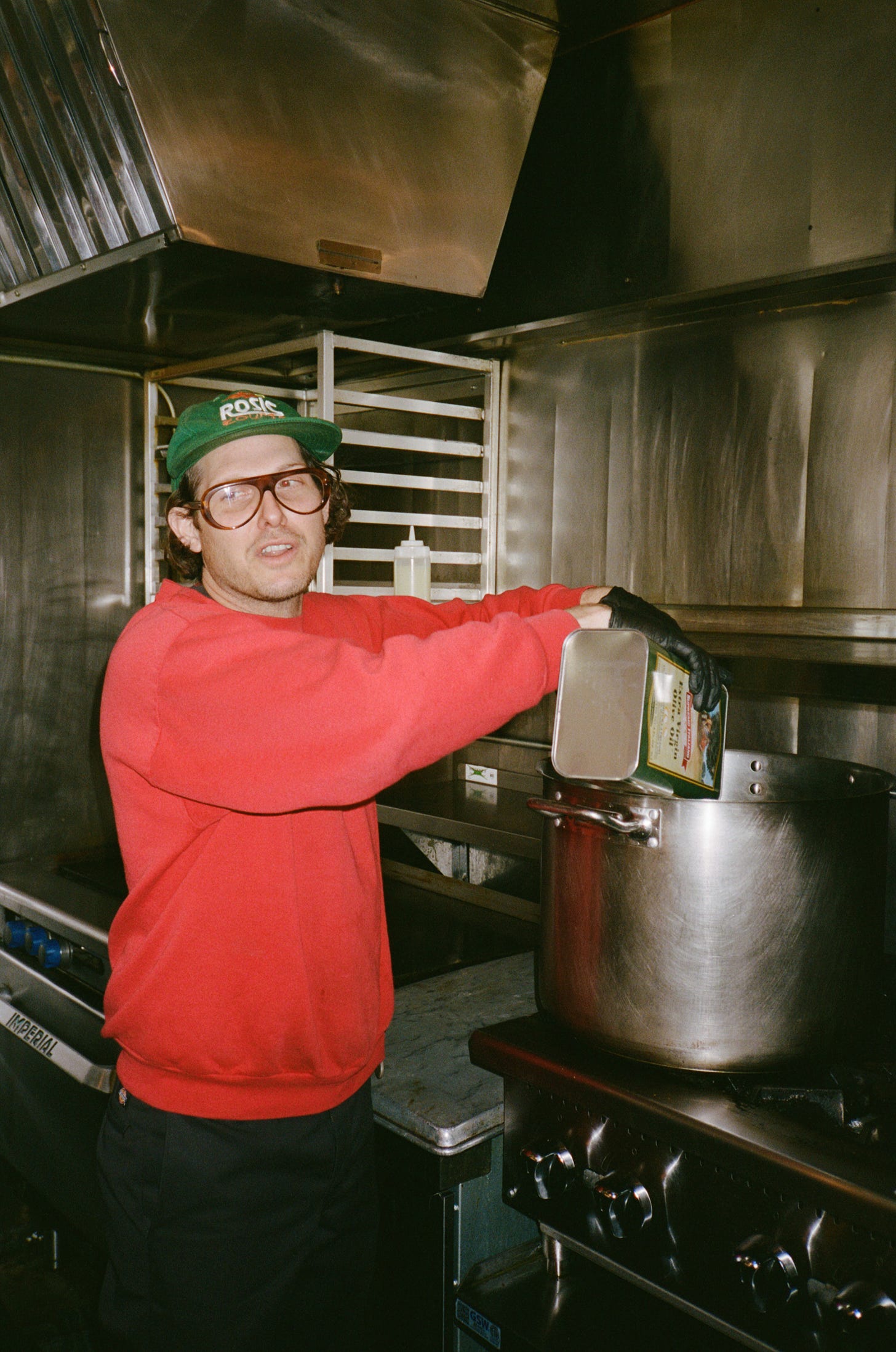 Chris Rosi making Rosi's Hot Oil