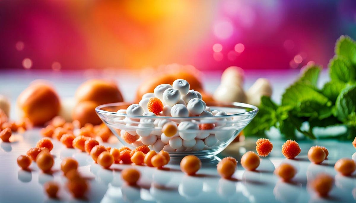 Bowk on table containing probiotic food and berries