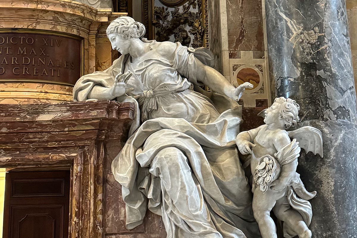 Sculpture inside St. Peter's Basilica