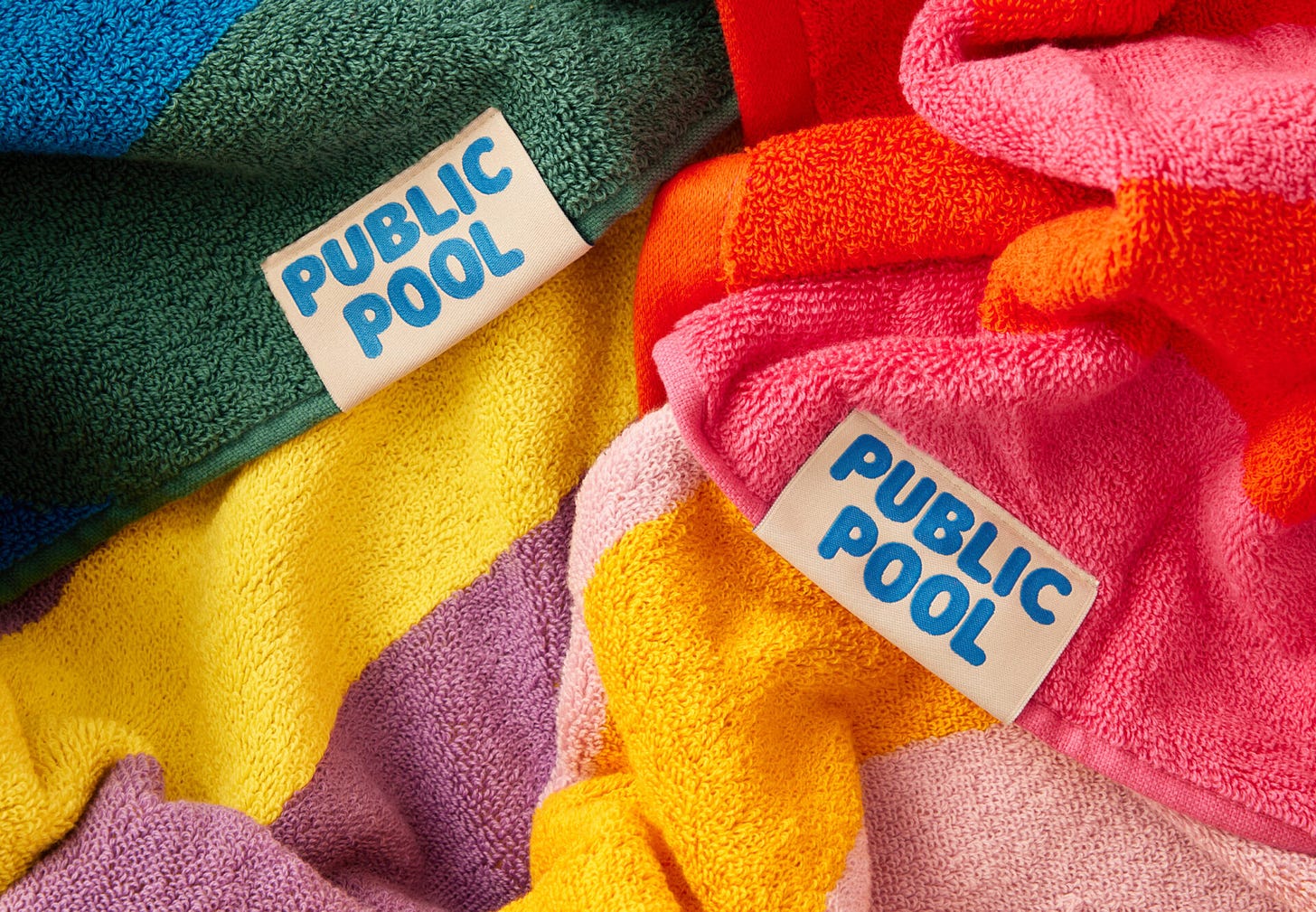 Public Pool Woven Label Tag Design