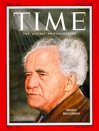 TIME Magazine Cover: David Ben-Gurion - Mar. 11, 1957 - David Ben-Gurion -  Israel - Middle East