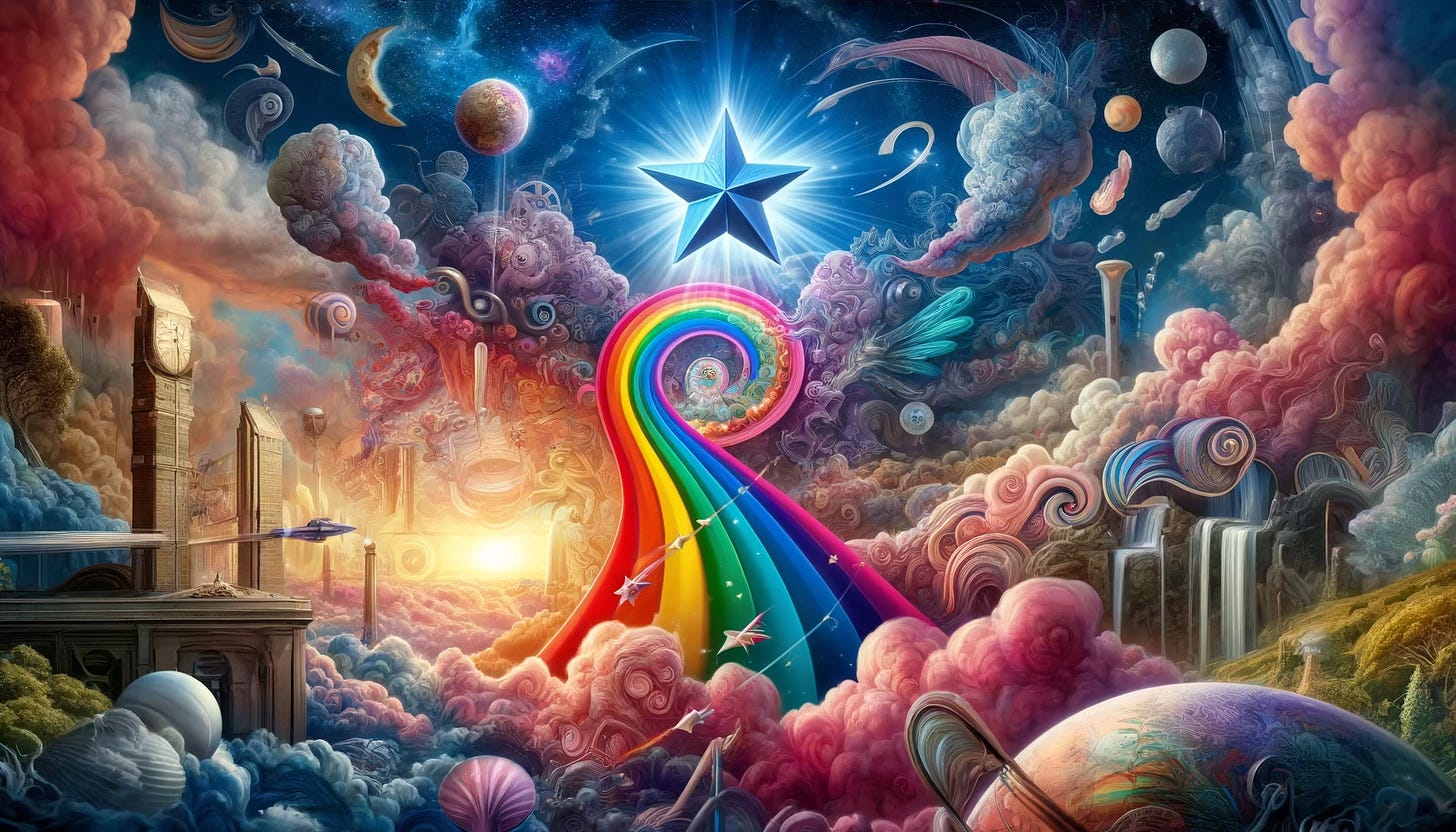 Star, Rainbow, Trippy