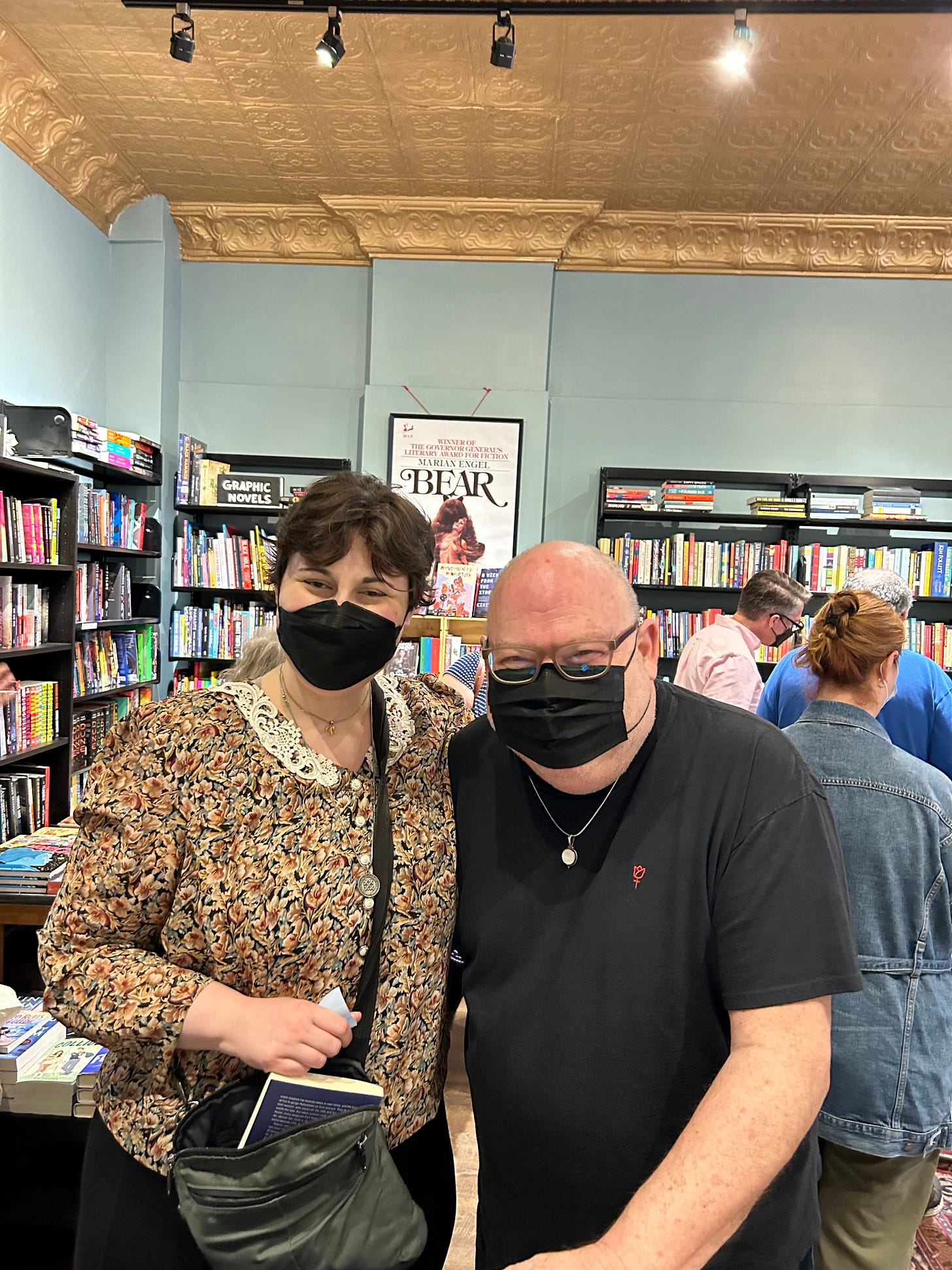 A photo of writers Sydney Hegele & Kirby at Queen Books TO