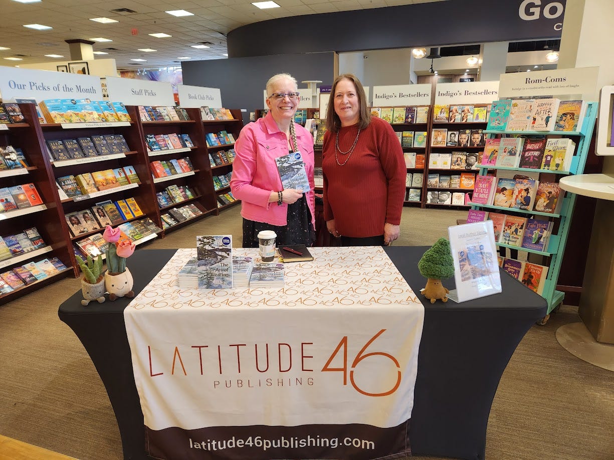 Picture of Melanie Marttila and publisher Heather Campbell at Chapters Sudbury.