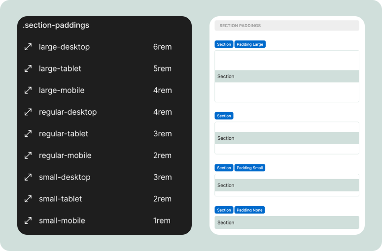 Section paddings in the Variables-Based Design System