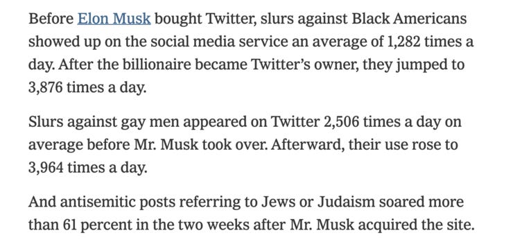 Hate Speech’s Rise on Twitter Is Unprecedented, Researchers Find, NYT, 2. Dez 22