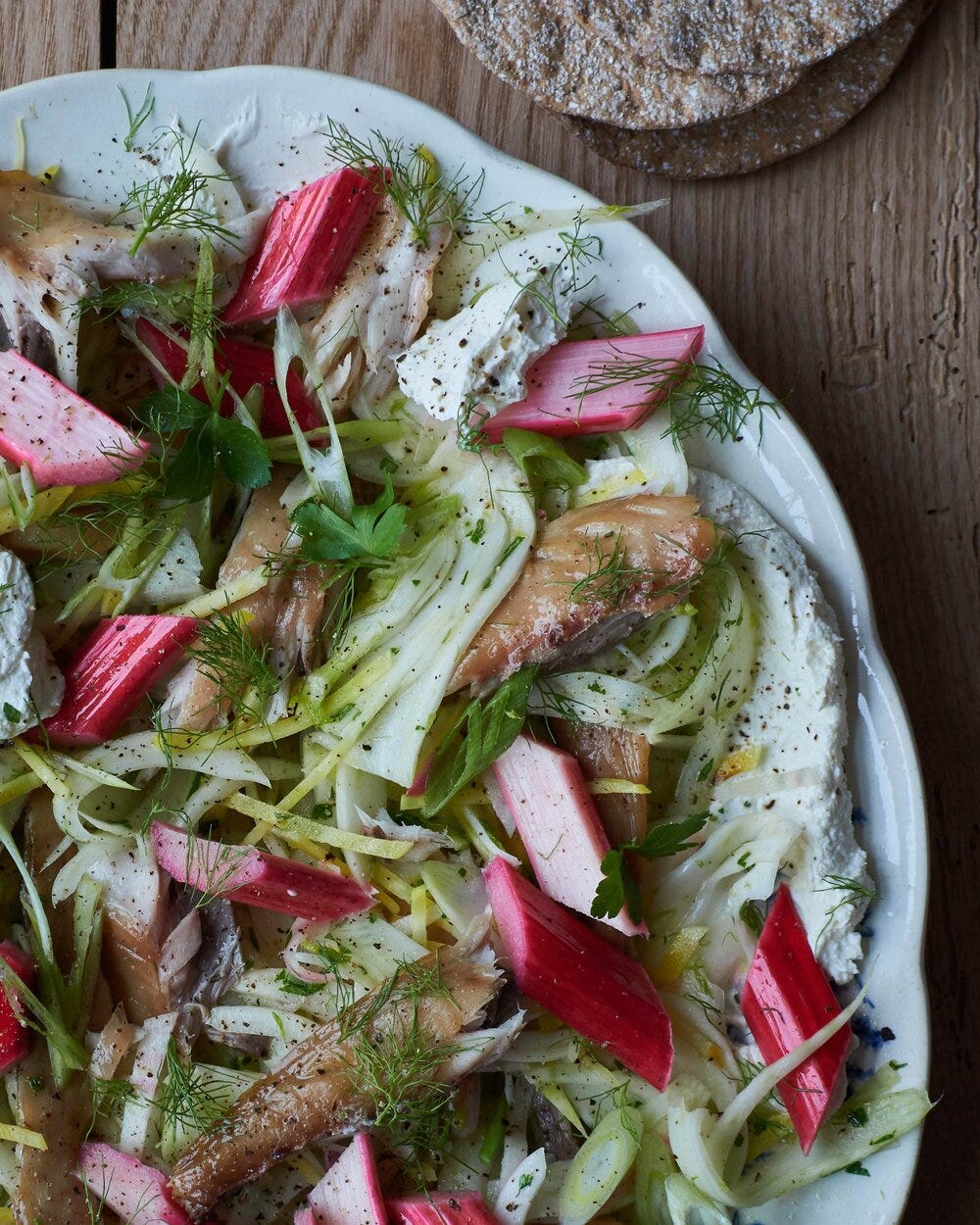 Mackerel and rhubard salad close up - CREDIT Kathy slack.jpg