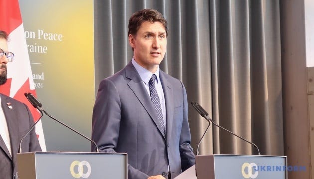 Канада підтримує справедливий мир на принципах міжнародного права та інтересів українців - Трюдо