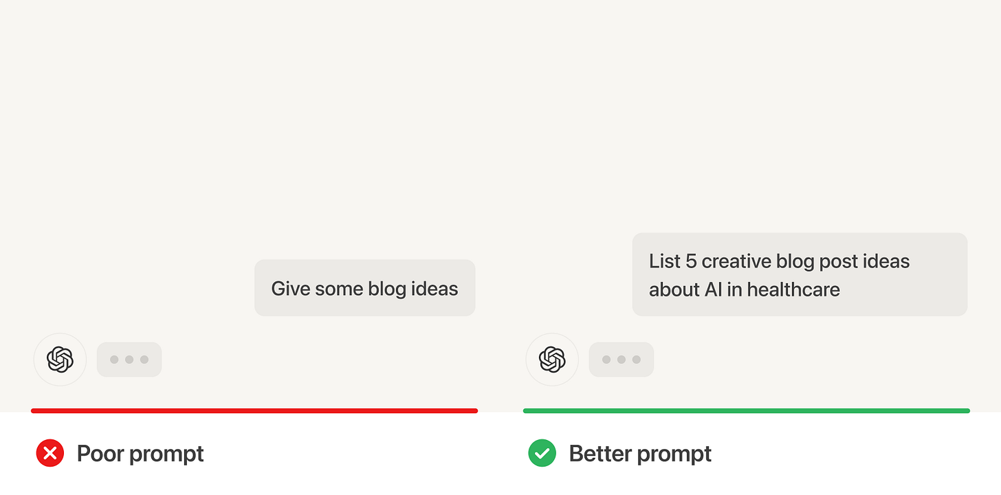how to write better ai prompts smart prompting tips for gpt ai prompt guidelines for beginners improving ai results with clear prompts writing effective prompts for chat-based ai ai brainstorming techniques for designers how to use ai for problem-solving the role of context in ai prompting practical examples of ai prompts refining prompts for better ai output using constraints in ai prompts specific vs vague prompts in ai ai tools for faster ideation saving reusable ai prompts for productivity best practices for writing ai prompts experimenting with ai prompting techniques mixing prompt types for smarter results writing prompts for instructional and conversational ai assigning roles to ai for tailored outputs zero-shot, one-shot, and few-shot prompts explained