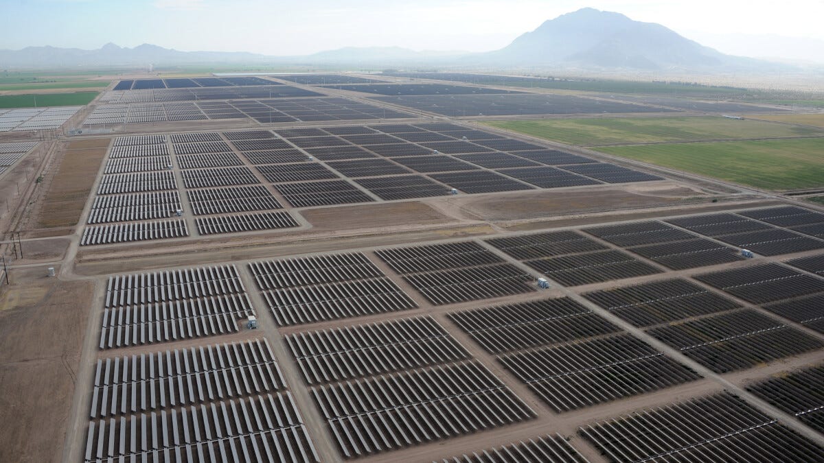 aerial view of solar plant