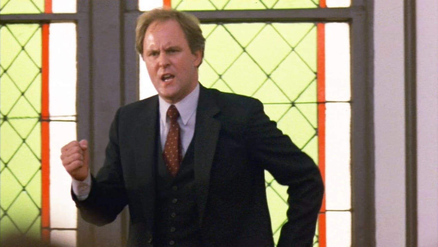 John Lithgow as the preacher in footloose