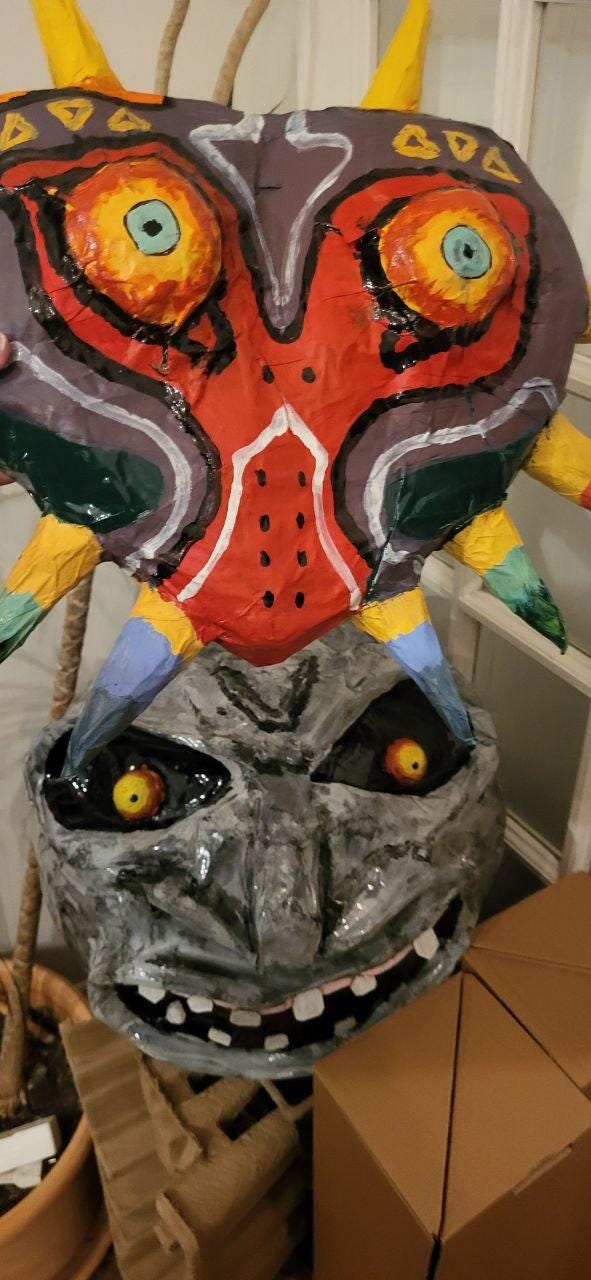 Handcrafted Majora's mask and moon