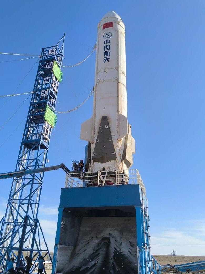 The CASC-SAST VTVL before the pad was cleared ahead of liftoff.