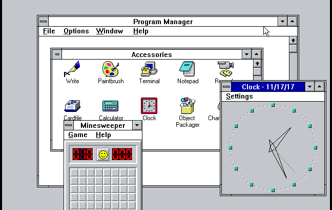 Windows 3.11 interface