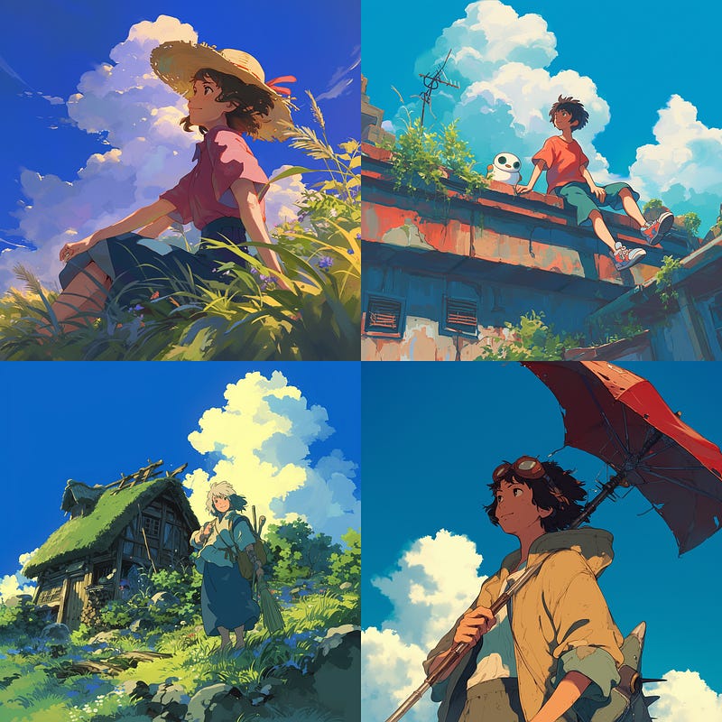 Anime in the style of Hayao Miyazaki