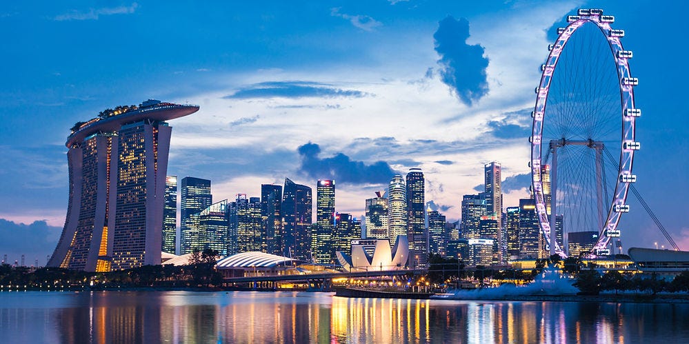 A place in Singapore with Singapore flyer.