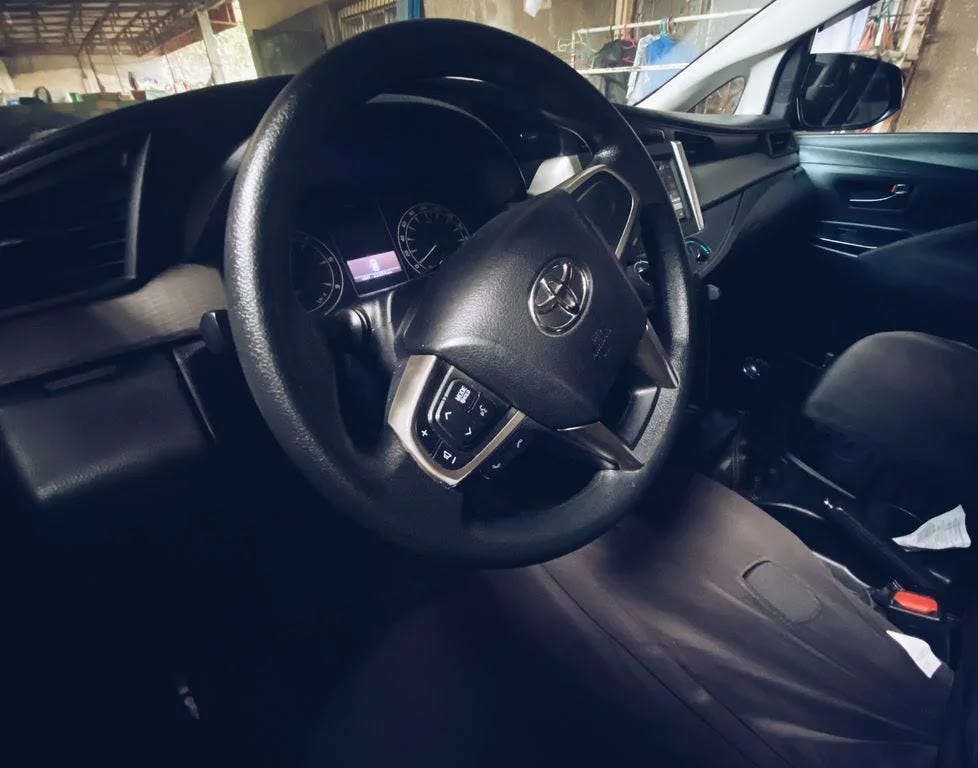 The interiors of our first family car, a second-hand 2020 Toyota Innova 2.8E