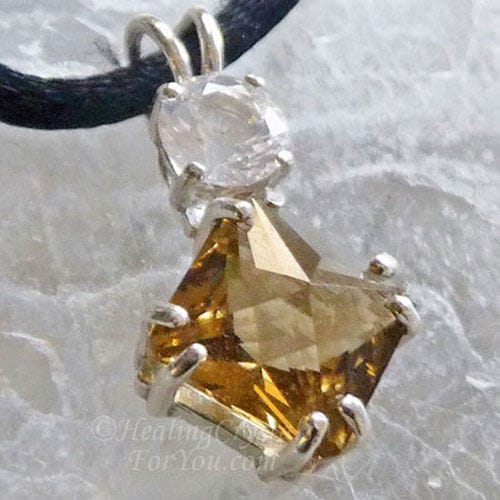 Pendant made of Citrine and Clear Quartz