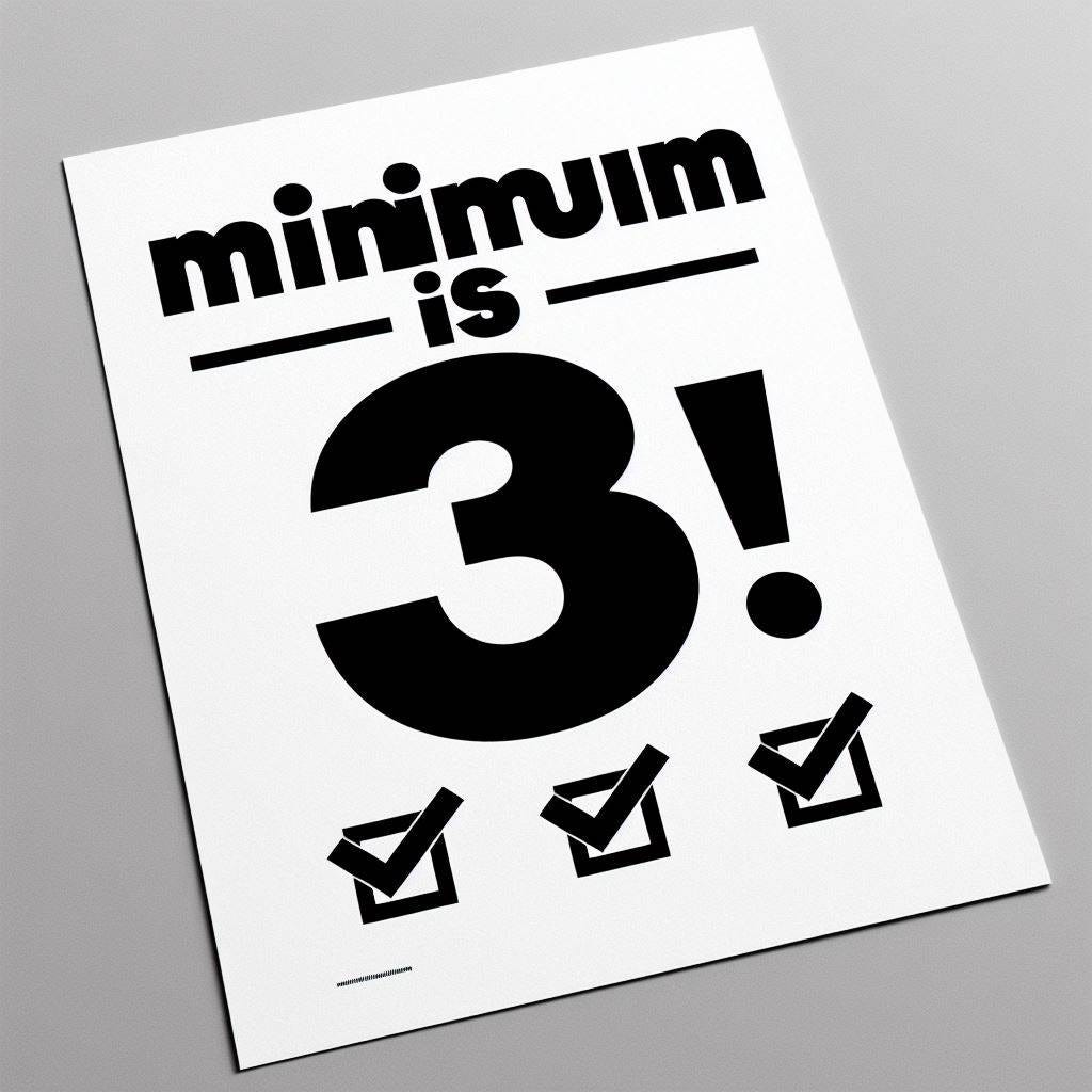 a simple flyer showing the minimum is 3