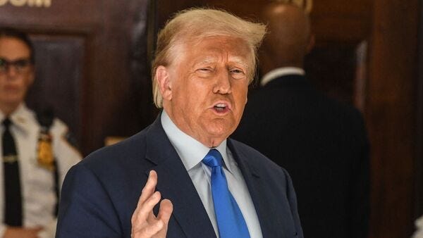 Former US President Donald Trump at New York State Supreme Court in New York on Tuesday, October 24 (Bloomberg)