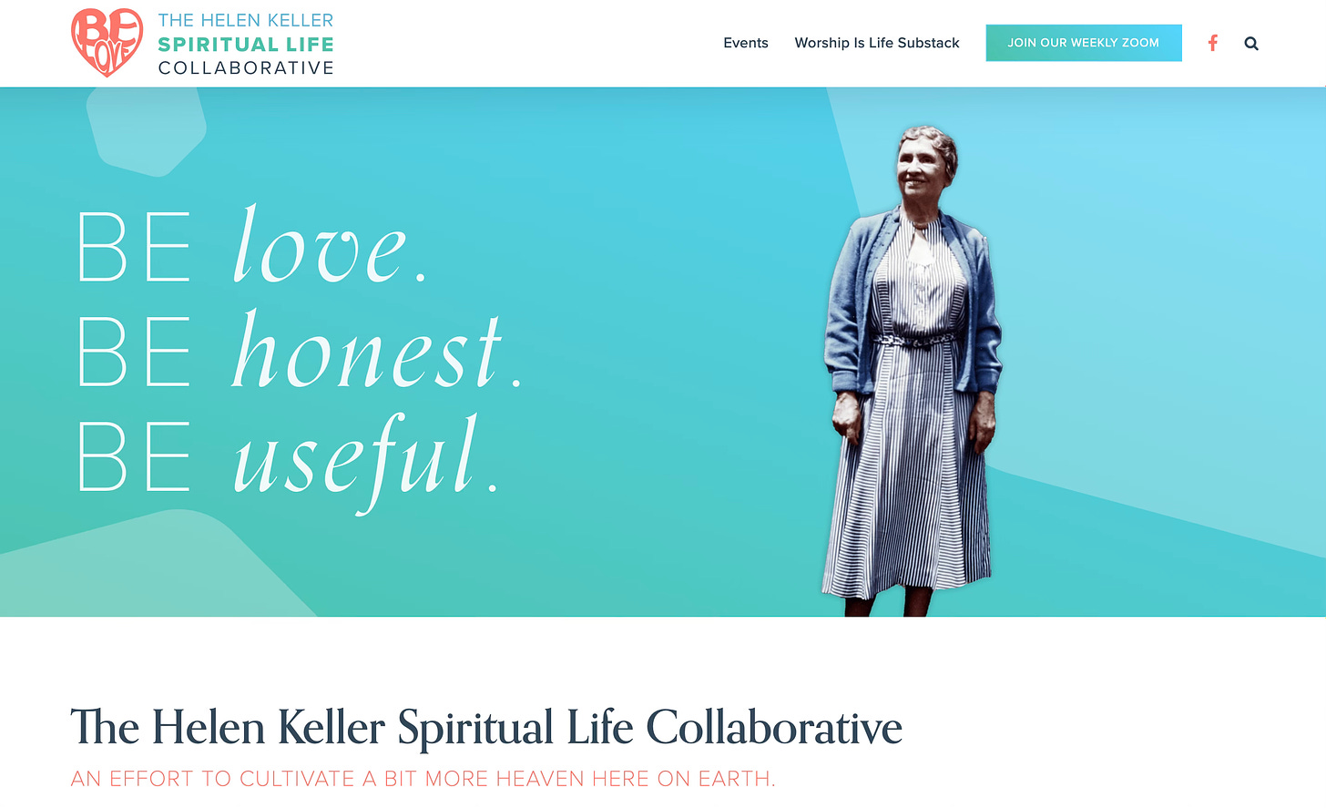 Screenshot of www.helenkellercollaborative.org website. 