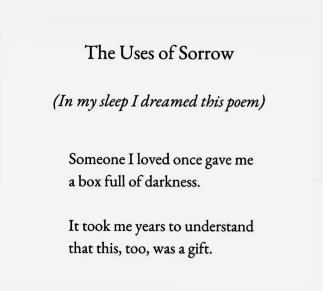 The Uses of Sorrow | Mary Oliver [Poem] : r/Poetry