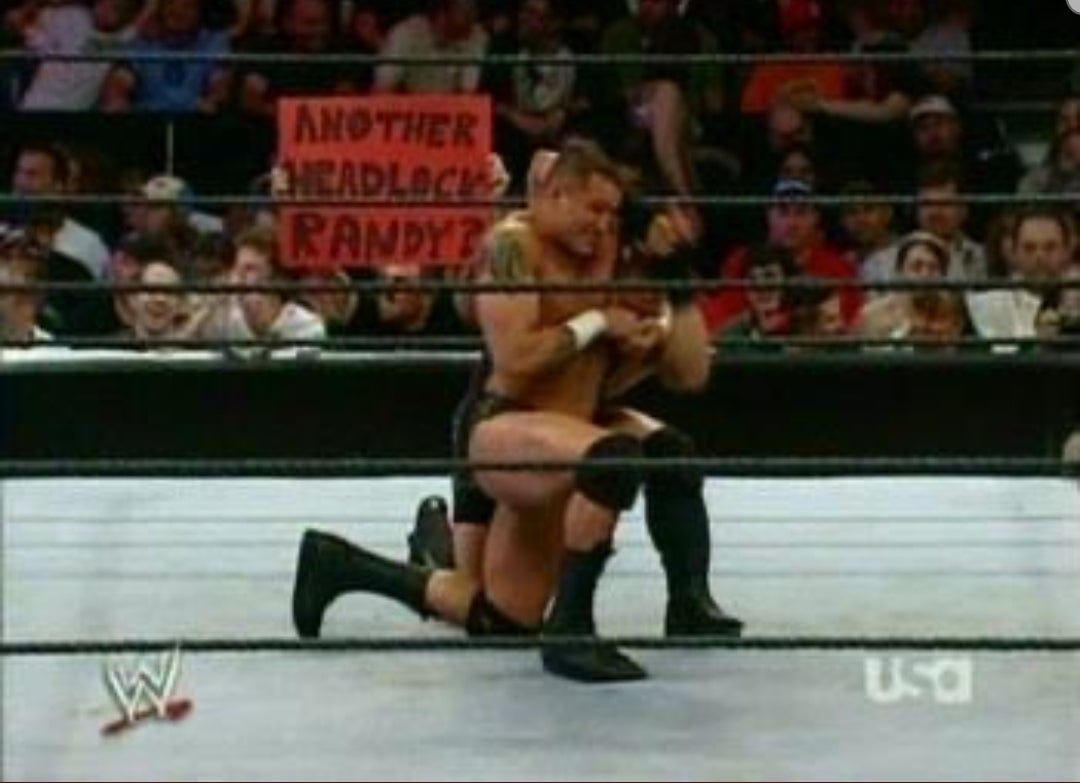 Sign from Randy Orton match about 15 years ago : r/SquaredCircle