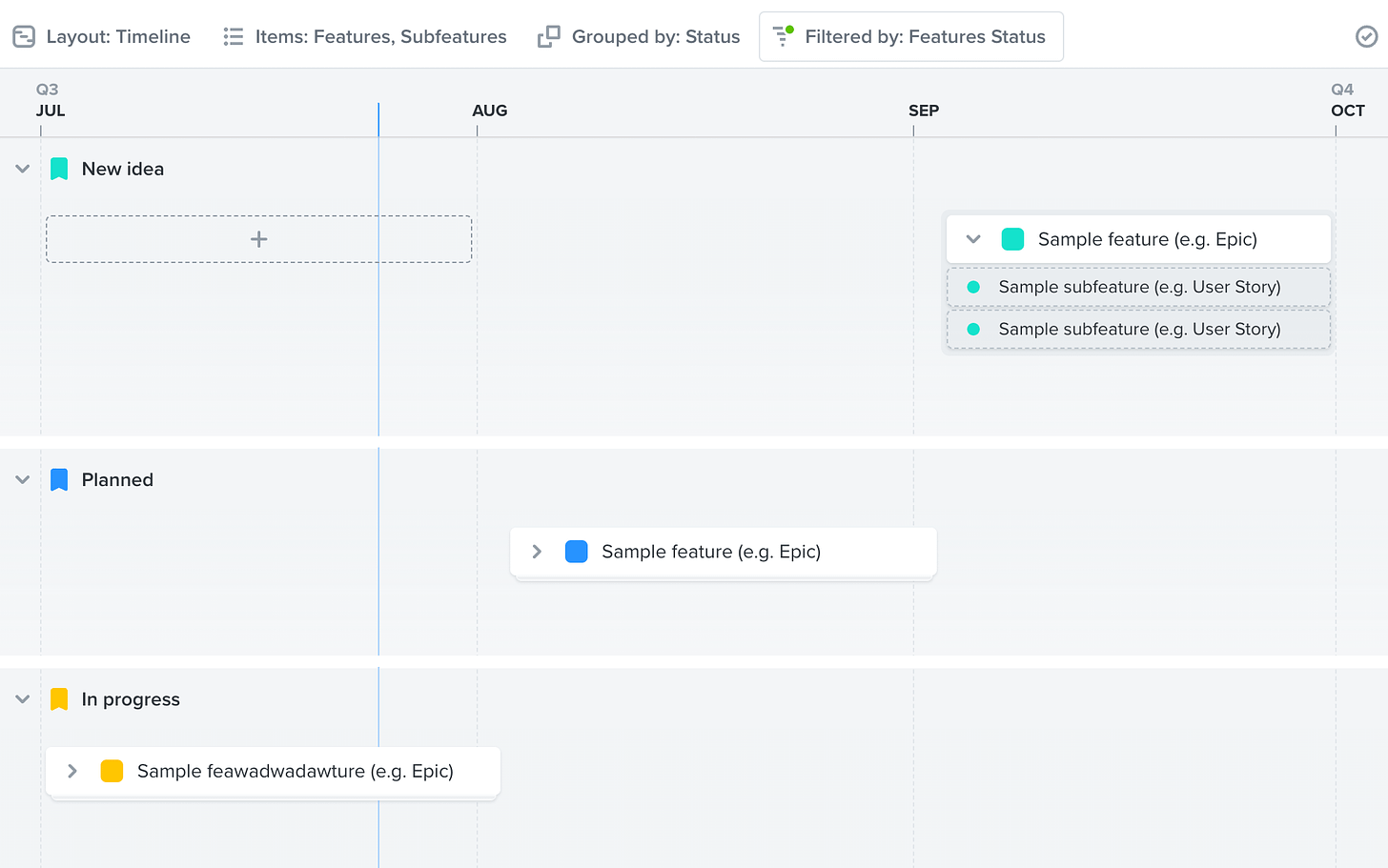 productboard timeline board