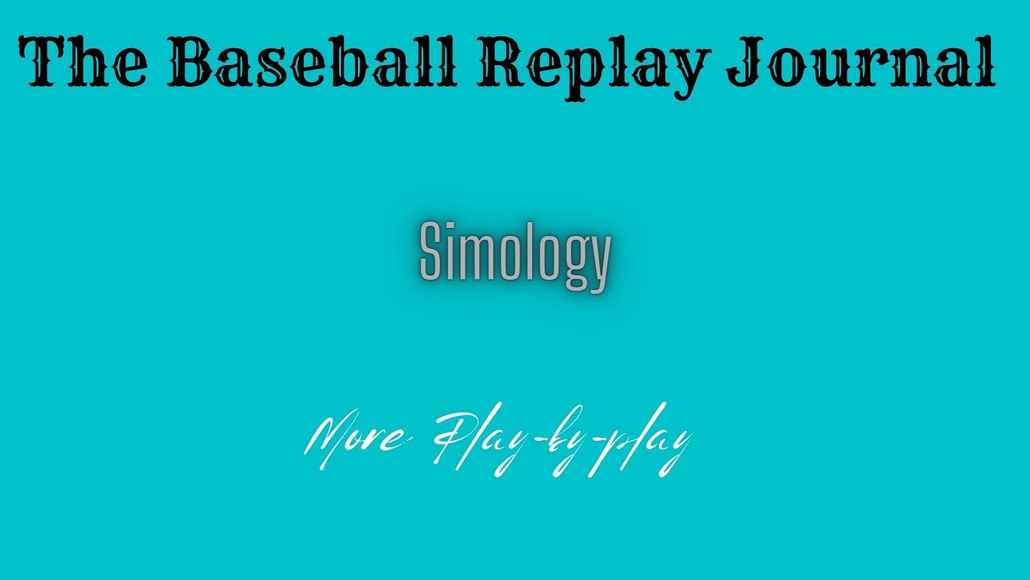 Baseball Replay Journal Diamond Mind Baseball Play-By-Play