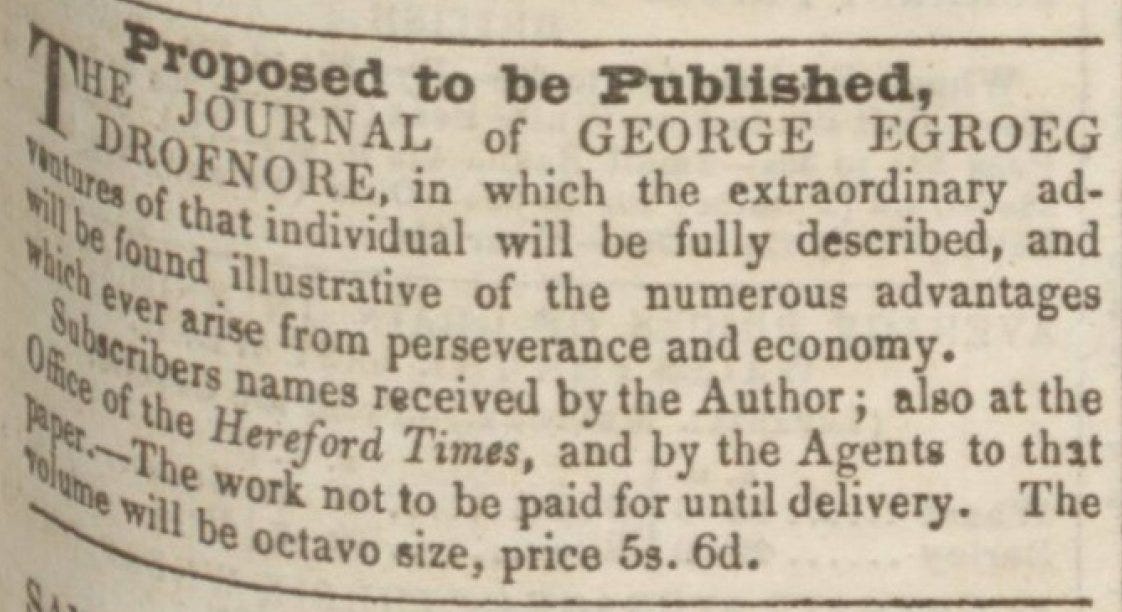 Proposed to be Published, Hereford Times, 4 November 1837