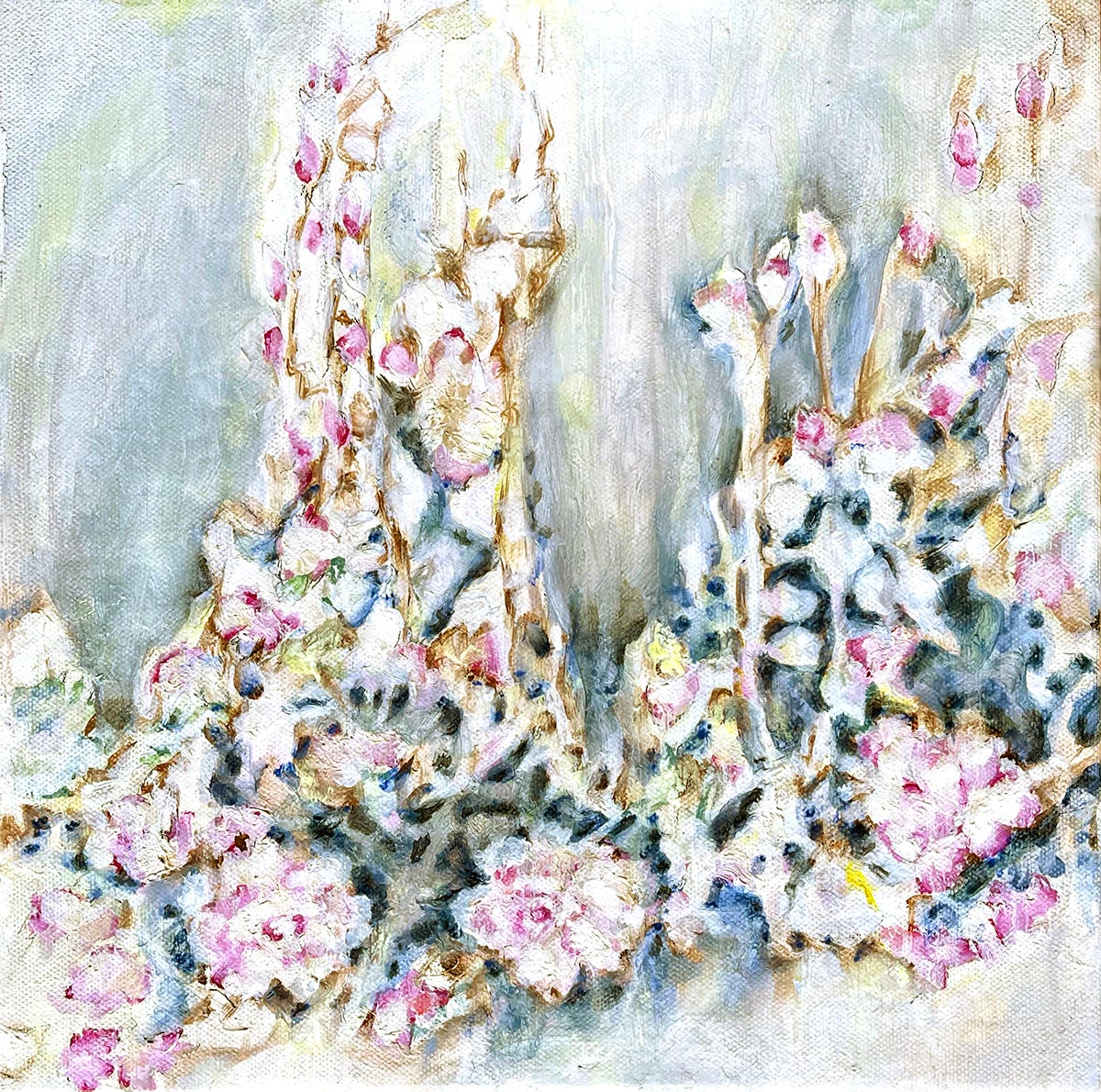 Abstract painting of ice and wild flora