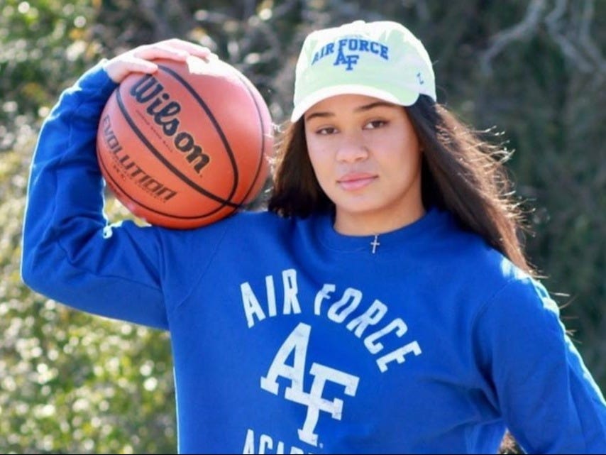 Ava Moore was a basketball star at the US Air Force Prep Academy and Timber Creek High School in Keller, Texas. Ava Moore was a basketball star at the US Air Force Prep Academy and Timber Creek High School in Keller, Texas.