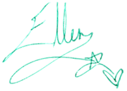 My first-name signature in green ink.
