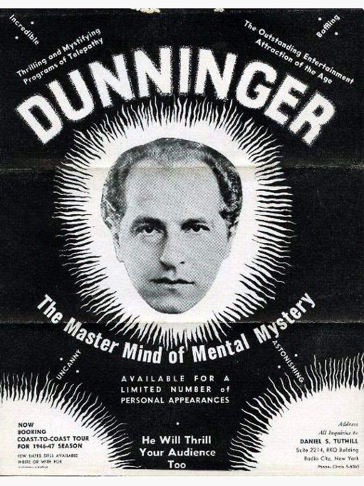 Joseph Dunninger 1930s B&W Show Poster | Vintage Mentalist Mastermind Art"  Sticker for Sale by JakobMichaels92 | Redbubble