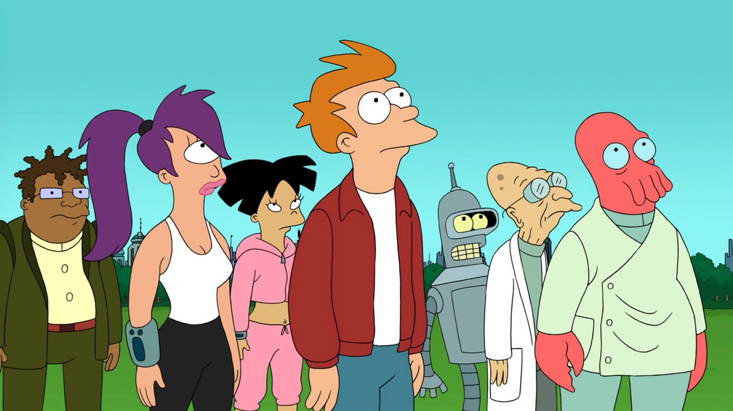 Futurama starring Billy West, Katey Sagal, John DiMaggio, Tress MacNeille, and Maurice LaMarche. Click here to check it out.