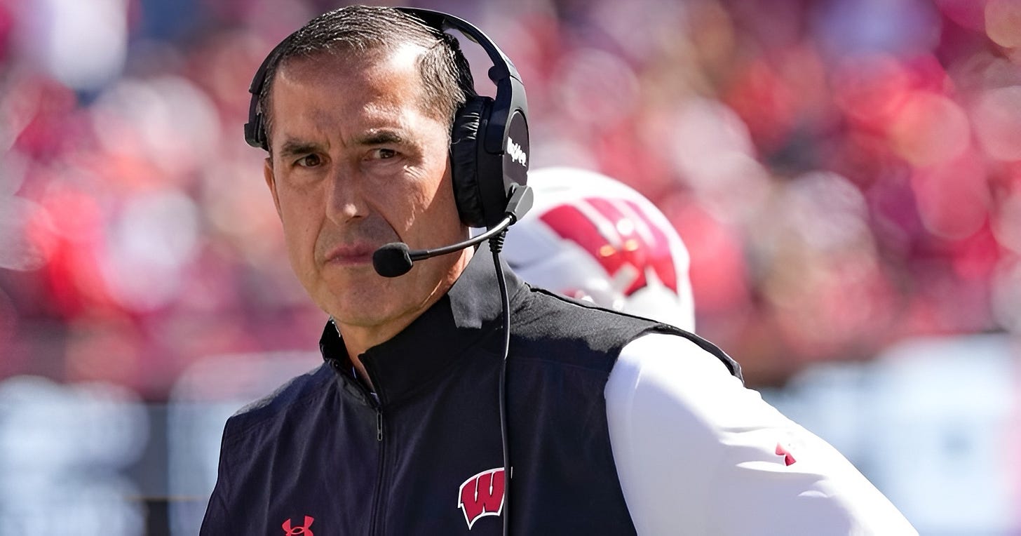 Wisconsin Badgers head football coach Luke Fickell on the sidelines