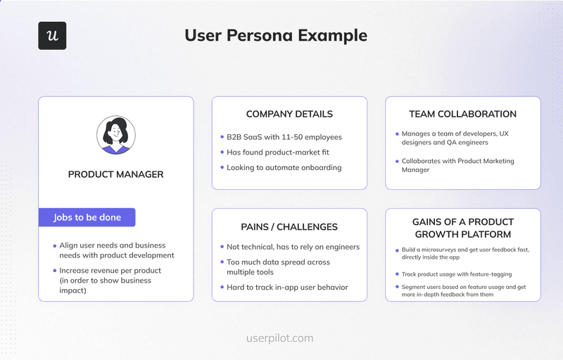 Customer Experience Management Strategy: User persona example