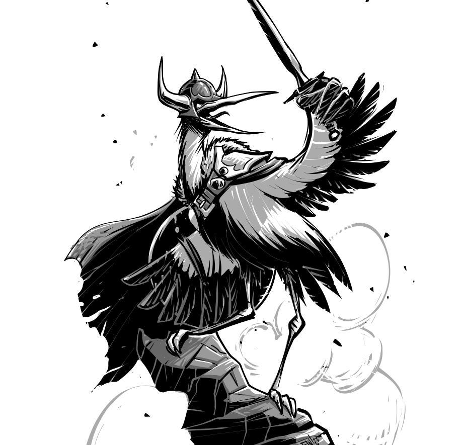 Viking Stork - Commission Wrapped Up | EryckWebbGraphics