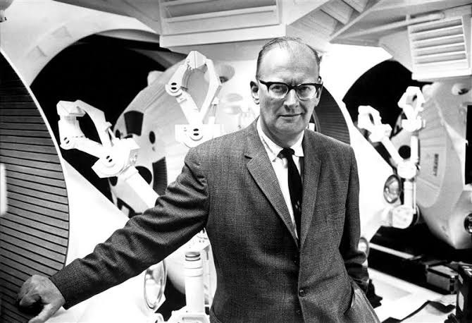 Photograph showing famous British science-fiction author Arthur C. Clarke