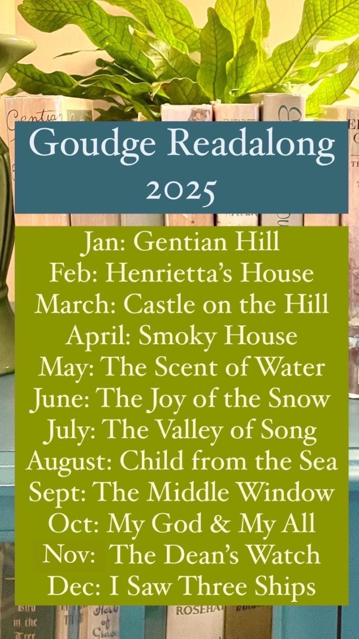 Our Goudge Readalong book list for 2025