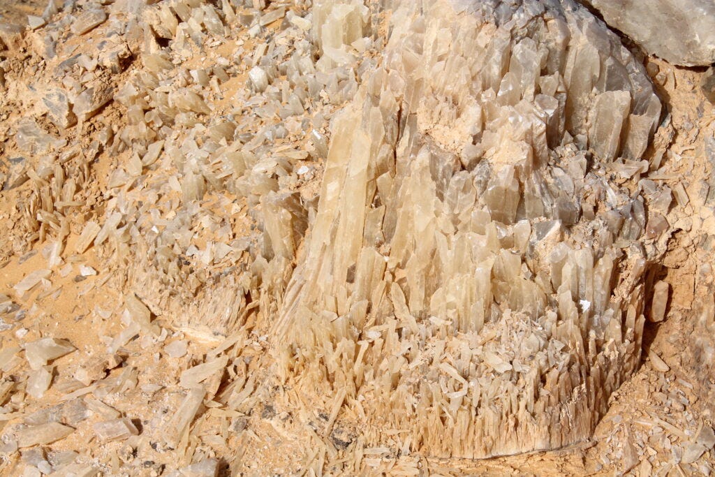 A collection of crystals up close on Crystal Mountain.