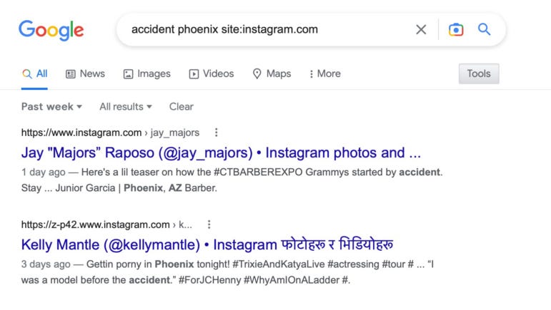 social search guide Instagram using Google