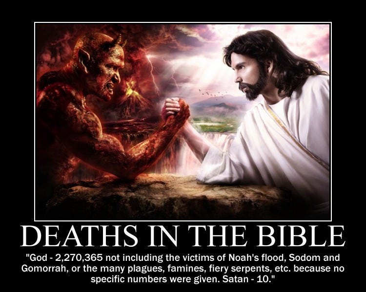 Deaths in the Bible (Satan VS. God) by fiskefyren on DeviantArt