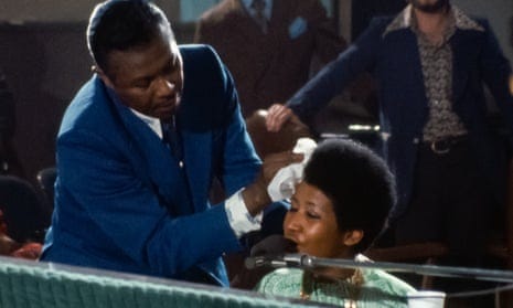 Heartwarming … Aretha Franklin’s father mops her brow in Amazing Grace.